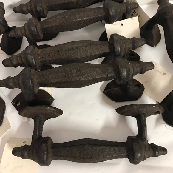 Rustic Cast Iron Lot pull Handles , Gate, casket barn, Grasp , New 5” long - Picture 3 of 5